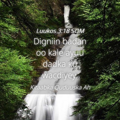 Picture 04 - Luukos 3:18 SOM - Digniin badan oo kale ayuu dadka ku - Bible Verse Picture