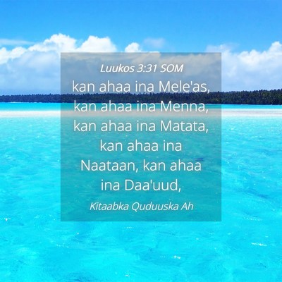 Picture 04 - Luukos 3:31 SOM - kan ahaa ina Mele'as, kan ahaa ina Menna, kan - Bible Verse Picture