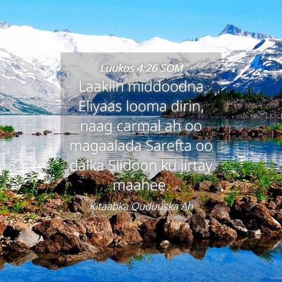 Picture 04 - Luukos 4:26 SOM - Laakiin middoodna Eliyaas looma dirin, naag - Bible Verse Picture