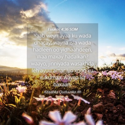 Picture 04 - Luukos 4:36 SOM - Yaab weyn ayaa ku wada dhacay; wayna isla wada - Bible Verse Picture