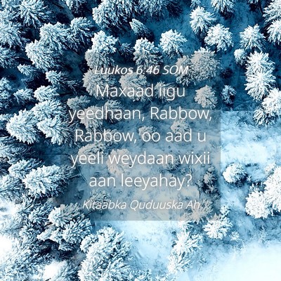 Picture 04 - Luukos 6:46 SOM - Maxaad iigu yeedhaan, Rabbow, Rabbow, oo aad u - Bible Verse Picture