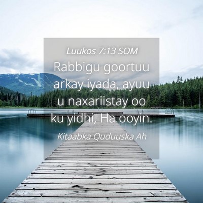 Picture 04 - Luukos 7:13 SOM - Rabbigu goortuu arkay iyada, ayuu u naxariistay - Bible Verse Picture