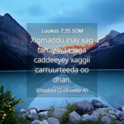 Picture 04 - Luukos 7:35 SOM - Xigmaddu inay xaq tahay waa laga caddeeyey xaggii - Bible Verse Picture