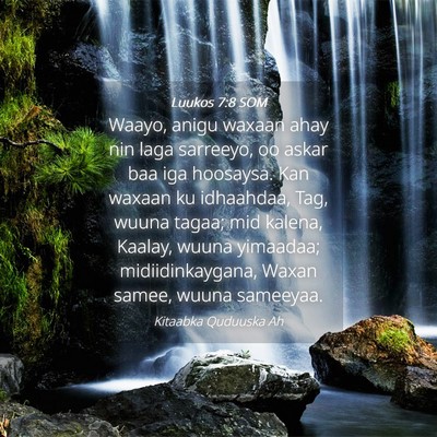 Picture 04 - Luukos 7:8 SOM - Waayo, anigu waxaan ahay nin laga sarreeyo, oo - Bible Verse Picture