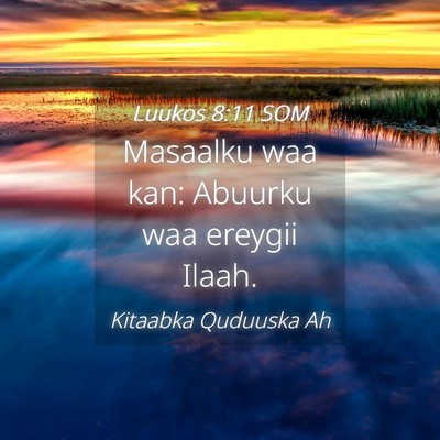 Picture 04 - Luukos 8:11 SOM - Masaalku waa kan: Abuurku waa ereygii - Bible Verse Picture
