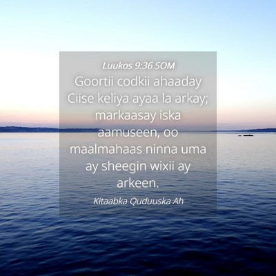 Picture 04 - Luukos 9:36 SOM - Goortii codkii ahaaday Ciise keliya ayaa la - Bible Verse Picture