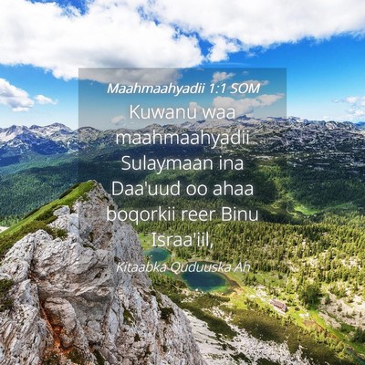 Picture 04 - Maahmaahyadii 1:1 SOM - Kuwanu waa maahmaahyadii Sulaymaan ina Daa'uud oo - Bible Verse Picture