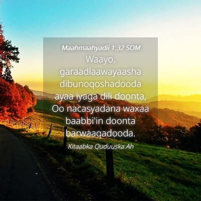 Picture 04 - Maahmaahyadii 1:32 SOM - Waayo, garaadlaawayaasha dibunoqoshadooda ayaa - Bible Verse Picture