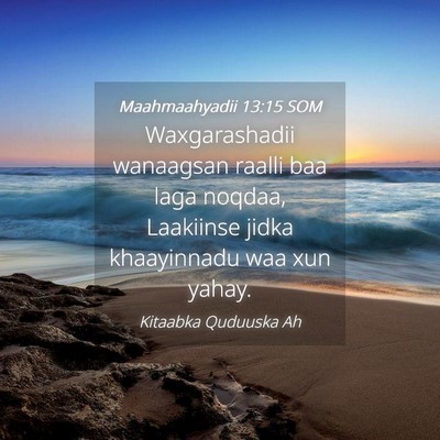Picture 04 - Maahmaahyadii 13:15 SOM - Waxgarashadii wanaagsan raalli baa laga noqdaa, - Bible Verse Picture