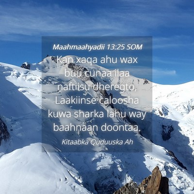Picture 04 - Maahmaahyadii 13:25 SOM - Kan xaqa ahu wax buu cunaa ilaa naftiisu - Bible Verse Picture