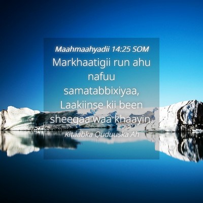 Picture 04 - Maahmaahyadii 14:25 SOM - Markhaatigii run ahu nafuu samatabbixiyaa, - Bible Verse Picture