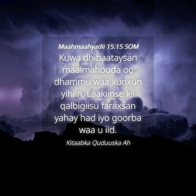Picture 04 - Maahmaahyadii 15:15 SOM - Kuwa dhibaataysan maalmahooda oo dhammu waa - Bible Verse Picture