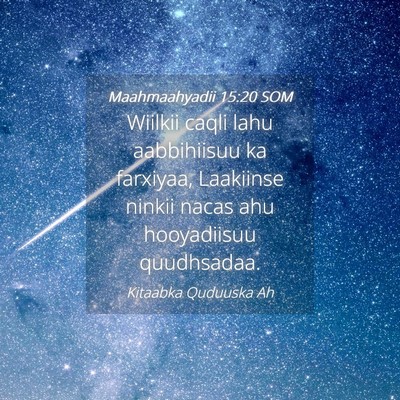 Picture 04 - Maahmaahyadii 15:20 SOM - Wiilkii caqli lahu aabbihiisuu ka farxiyaa, - Bible Verse Picture