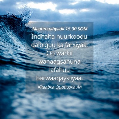 Picture 04 - Maahmaahyadii 15:30 SOM - Indhaha nuurkoodu qalbiguu ka farxiyaa, Oo warkii - Bible Verse Picture