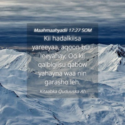 Picture 04 - Maahmaahyadii 17:27 SOM - Kii hadalkiisa yareeyaa, aqoon buu leeyahay, Oo - Bible Verse Picture