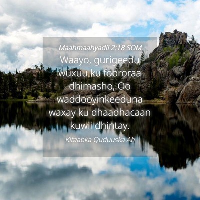 Picture 04 - Maahmaahyadii 2:18 SOM - Waayo, gurigeedu wuxuu ku foororaa dhimasho, Oo - Bible Verse Picture