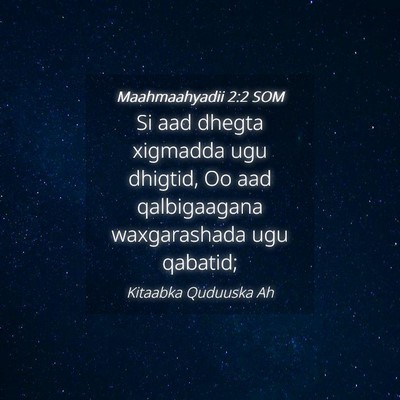 Picture 04 - Maahmaahyadii 2:2 SOM - Si aad dhegta xigmadda ugu dhigtid, Oo aad - Bible Verse Picture