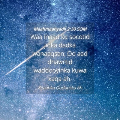 Picture 04 - Maahmaahyadii 2:20 SOM - Waa inaad ku socotid jidka dadka wanaagsan, Oo - Bible Verse Picture