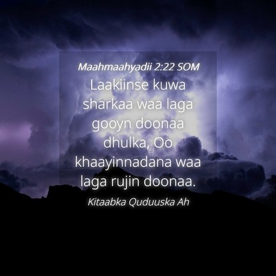 Picture 04 - Maahmaahyadii 2:22 SOM - Laakiinse kuwa sharkaa waa laga gooyn doonaa - Bible Verse Picture