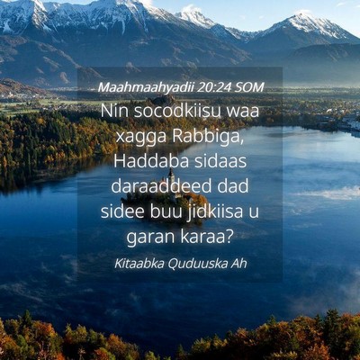 Picture 04 - Maahmaahyadii 20:24 SOM - Nin socodkiisu waa xagga Rabbiga, Haddaba sidaas - Bible Verse Picture