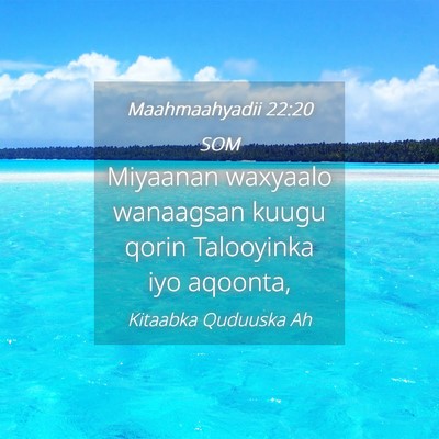Picture 04 - Maahmaahyadii 22:20 SOM - Miyaanan waxyaalo wanaagsan kuugu qorin - Bible Verse Picture