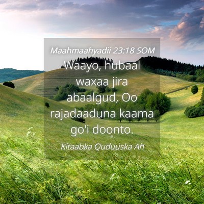 Picture 04 - Maahmaahyadii 23:18 SOM - Waayo, hubaal waxaa jira abaalgud, Oo rajadaaduna - Bible Verse Picture