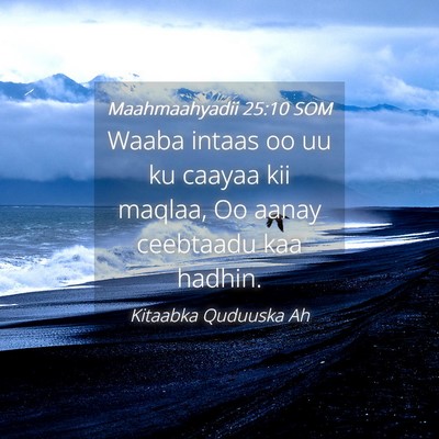 Picture 04 - Maahmaahyadii 25:10 SOM - Waaba intaas oo uu ku caayaa kii maqlaa, Oo aanay - Bible Verse Picture