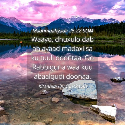 Picture 04 - Maahmaahyadii 25:22 SOM - Waayo, dhuxulo dab ah ayaad madaxiisa ku tuuli - Bible Verse Picture
