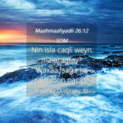 Picture 04 - Maahmaahyadii 26:12 SOM - Nin isla caqli weyn ma aragtay? Waxaa isaga ka - Bible Verse Picture