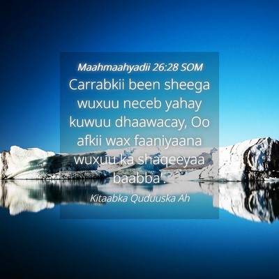 Picture 04 - Maahmaahyadii 26:28 SOM - Carrabkii been sheega wuxuu neceb yahay kuwuu - Bible Verse Picture