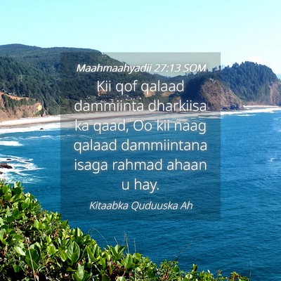 Picture 04 - Maahmaahyadii 27:13 SOM - Kii qof qalaad dammiinta dharkiisa ka qaad, Oo - Bible Verse Picture