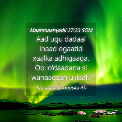 Picture 04 - Maahmaahyadii 27:23 SOM - Aad ugu dadaal inaad ogaatid xaalka adhigaaga, Oo - Bible Verse Picture