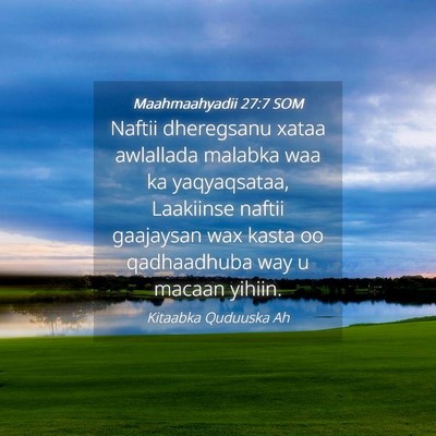 Picture 04 - Maahmaahyadii 27:7 SOM - Naftii dheregsanu xataa awlallada malabka waa ka - Bible Verse Picture