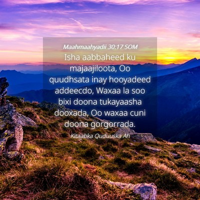Picture 04 - Maahmaahyadii 30:17 SOM - Isha aabbaheed ku majaajiloota, Oo quudhsata inay - Bible Verse Picture