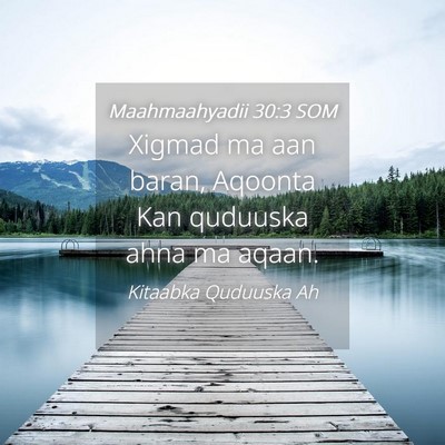 Picture 04 - Maahmaahyadii 30:3 SOM - Xigmad ma aan baran, Aqoonta Kan quduuska ahna ma - Bible Verse Picture