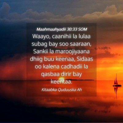 Picture 04 - Maahmaahyadii 30:33 SOM - Waayo, caanihii la lulaa subag bay soo saaraan, - Bible Verse Picture