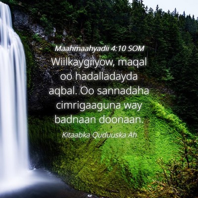 Picture 04 - Maahmaahyadii 4:10 SOM - Wiilkaygiiyow, maqal oo hadalladayda aqbal. Oo - Bible Verse Picture