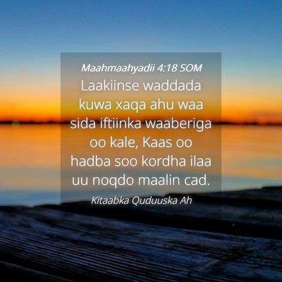 Picture 04 - Maahmaahyadii 4:18 SOM - Laakiinse waddada kuwa xaqa ahu waa sida iftiinka - Bible Verse Picture