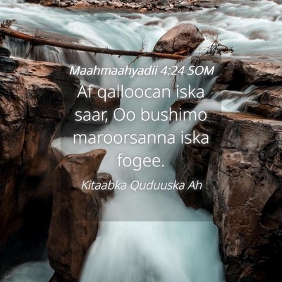 Picture 04 - Maahmaahyadii 4:24 SOM - Af qalloocan iska saar, Oo bushimo maroorsanna - Bible Verse Picture