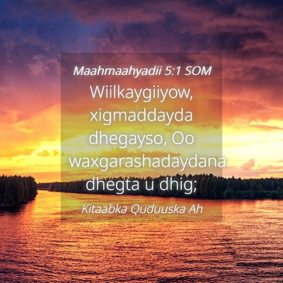 Picture 04 - Maahmaahyadii 5:1 SOM - Wiilkaygiiyow, xigmaddayda dhegayso, Oo - Bible Verse Picture