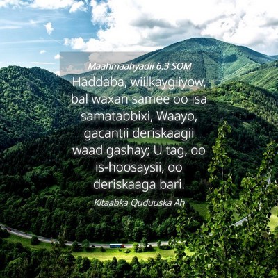 Picture 04 - Maahmaahyadii 6:3 SOM - Haddaba, wiilkaygiiyow, bal waxan samee oo isa - Bible Verse Picture