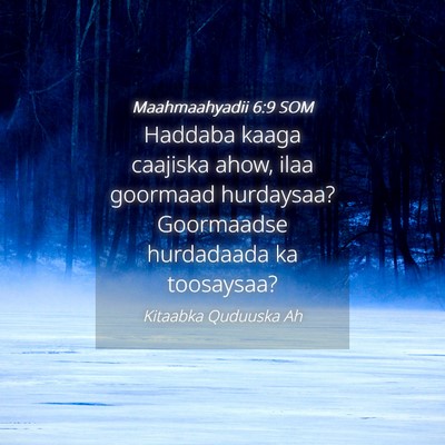 Picture 04 - Maahmaahyadii 6:9 SOM - Haddaba kaaga caajiska ahow, ilaa goormaad - Bible Verse Picture