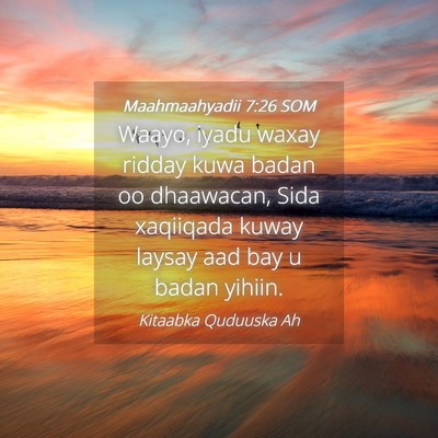 Picture 04 - Maahmaahyadii 7:26 SOM - Waayo, iyadu waxay ridday kuwa badan oo - Bible Verse Picture