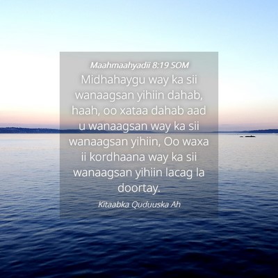 Picture 04 - Maahmaahyadii 8:19 SOM - Midhahaygu way ka sii wanaagsan yihiin dahab, - Bible Verse Picture
