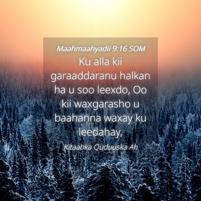 Picture 04 - Maahmaahyadii 9:16 SOM - Ku alla kii garaaddaranu halkan ha u soo leexdo, - Bible Verse Picture
