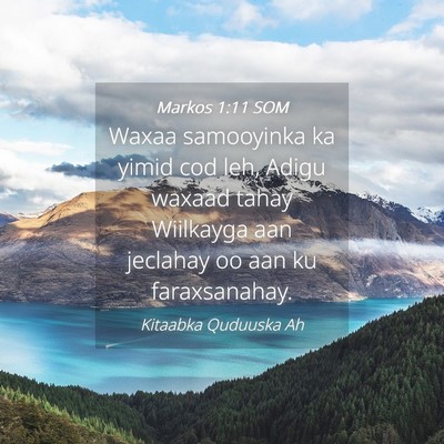 Picture 04 - Markos 1:11 SOM - Waxaa samooyinka ka yimid cod leh, Adigu waxaad - Bible Verse Picture