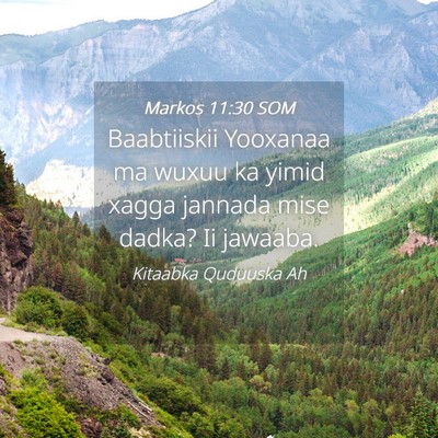 Picture 04 - Markos 11:30 SOM - Baabtiiskii Yooxanaa ma wuxuu ka yimid xagga - Bible Verse Picture