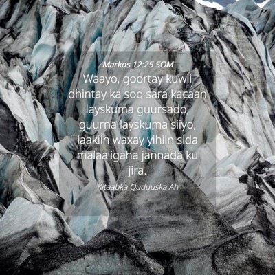 Picture 04 - Markos 12:25 SOM - Waayo, goortay kuwii dhintay ka soo sara kacaan - Bible Verse Picture