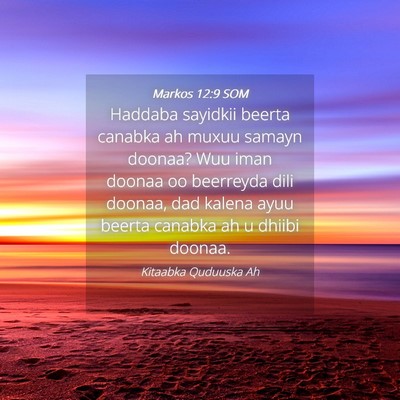 Picture 04 - Markos 12:9 SOM - Haddaba sayidkii beerta canabka ah muxuu samayn - Bible Verse Picture