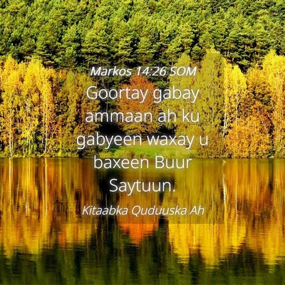 Picture 04 - Markos 14:26 SOM - Goortay gabay ammaan ah ku gabyeen waxay u baxeen - Bible Verse Picture